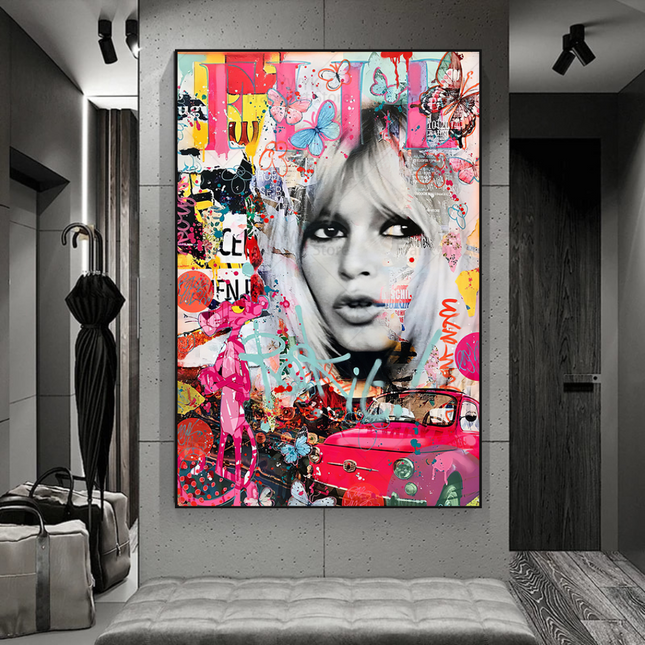 ChandelierDecor - Brigitte Bardot Rock It Canvas Wall Art
