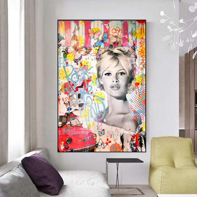 ChandelierDecor - Brigitte Bardot Rock your Mind Canvas Wall Art