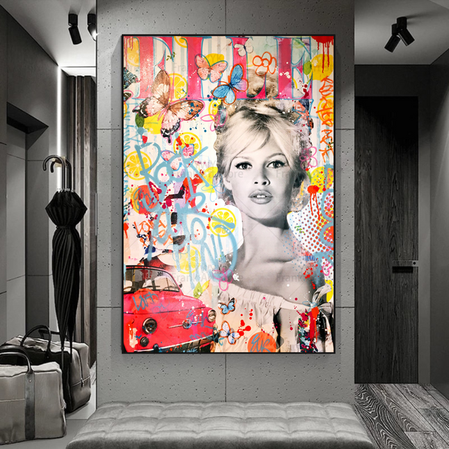 ChandelierDecor - Brigitte Bardot Rock your Mind Canvas Wall Art