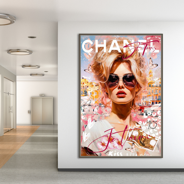 ChandelierDecor - Brigitte Saint Tropez Chanel Canvas Wall Art