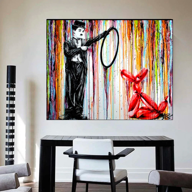 ChandelierDecor - Chaplin Charlie playing Canvas Wall Art