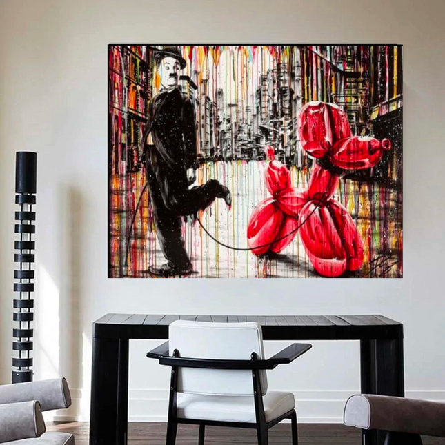 ChandelierDecor - Charlie Chaplin Canvas Painting Poster