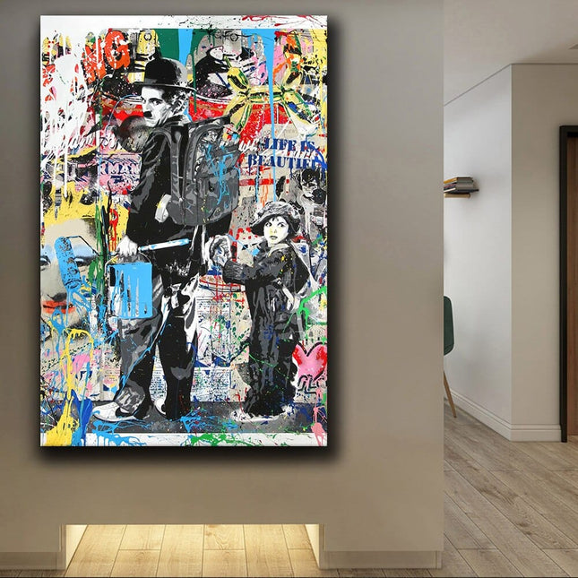 ChandelierDecor - Charlie Chaplin Wall Art Canvas Painting Poster