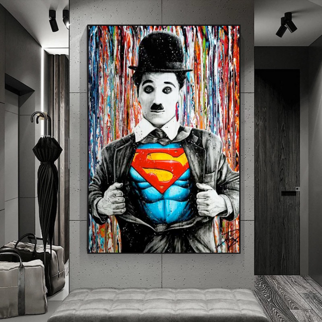 ChandelierDecor - Charlie as Super Man Canvas Wall Art