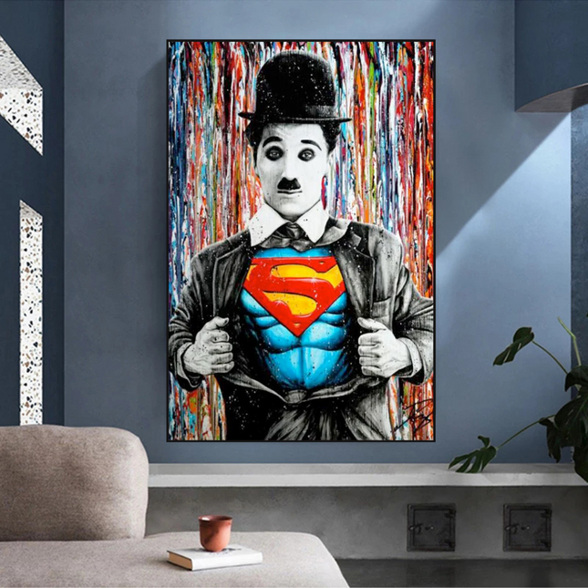 ChandelierDecor - Charlie as Super Man Canvas Wall Art