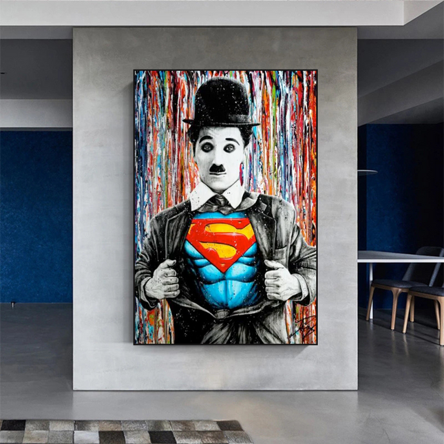 ChandelierDecor - Charlie as Super Man Canvas Wall Art