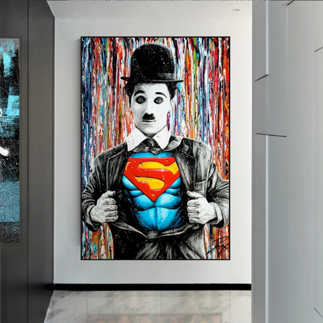 ChandelierDecor - Charlie as Super Man Canvas Wall Art