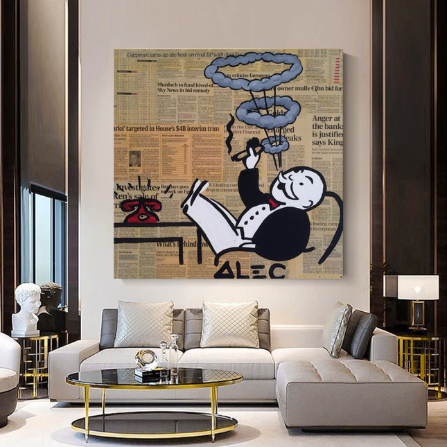 ChandelierDecor - Cigar Hoops: Mr Monopoly Canvas Wall Art