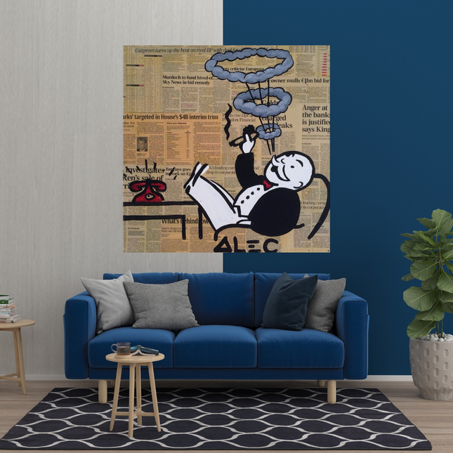 ChandelierDecor - Cigar Hoops: Mr Monopoly Canvas Wall Art