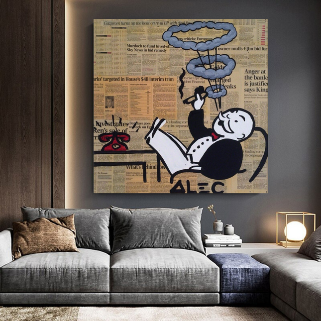 ChandelierDecor - Cigar Hoops: Mr Monopoly Canvas Wall Art