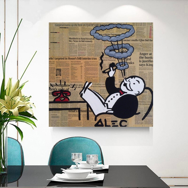 ChandelierDecor - Cigar Hoops: Mr Monopoly Canvas Wall Art