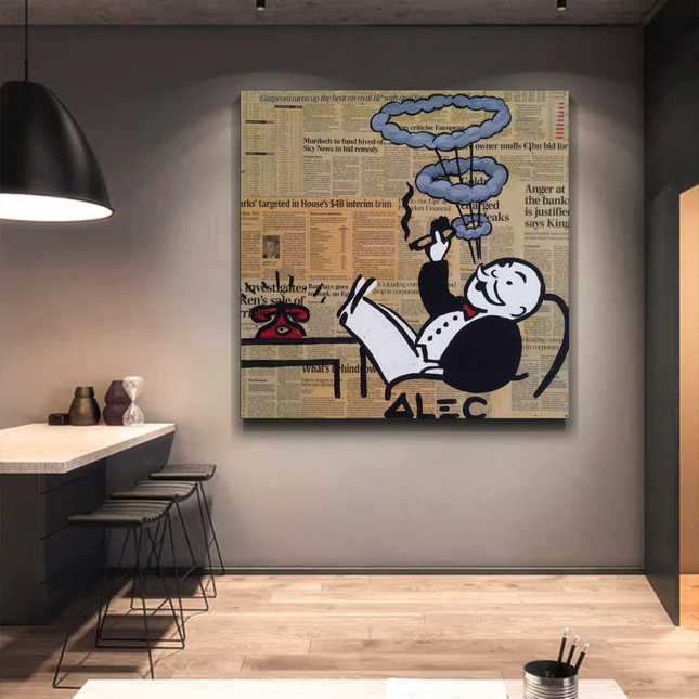 ChandelierDecor - Cigar Hoops: Mr Monopoly Canvas Wall Art