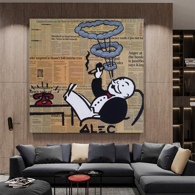 ChandelierDecor - Cigar Hoops: Mr Monopoly Canvas Wall Art