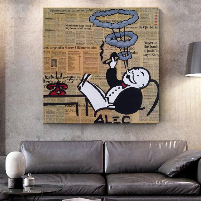 ChandelierDecor - Cigar Hoops: Mr Monopoly Canvas Wall Art