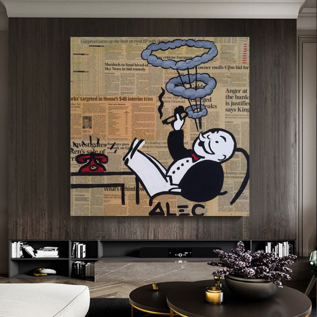 ChandelierDecor - Cigar Hoops: Mr Monopoly Canvas Wall Art