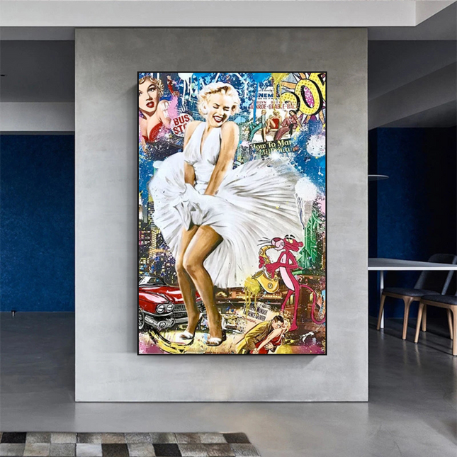 ChandelierDecor - Classic Graffiti: Marilyn and Pink Panther Wall Art
