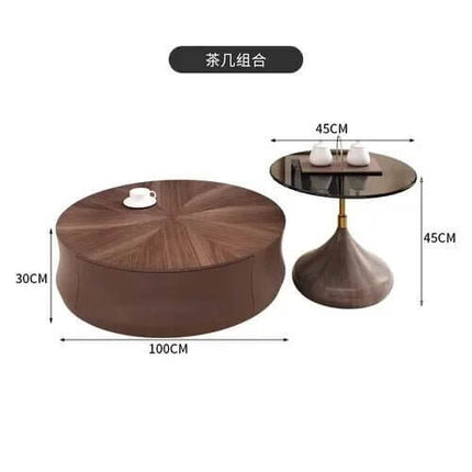 Elegant Sold Wood Corner Coffee Table with Storage-Coffee Table