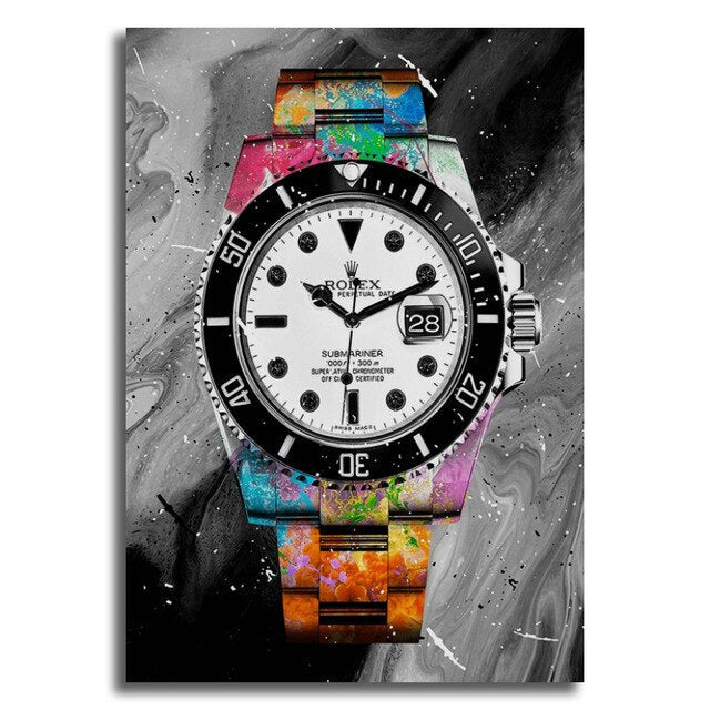 ChandelierDecor - Colorful Abstract Watch Canvas Painting for Home Decor