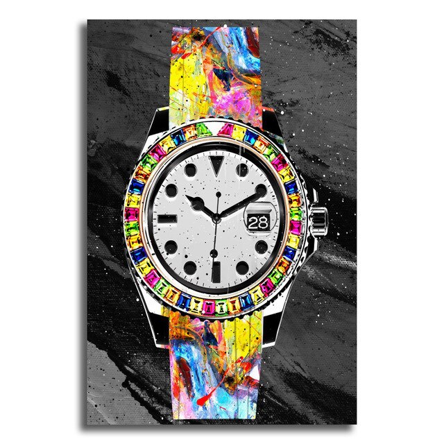 ChandelierDecor - Colorful Abstract Watch Canvas Painting for Home Decor