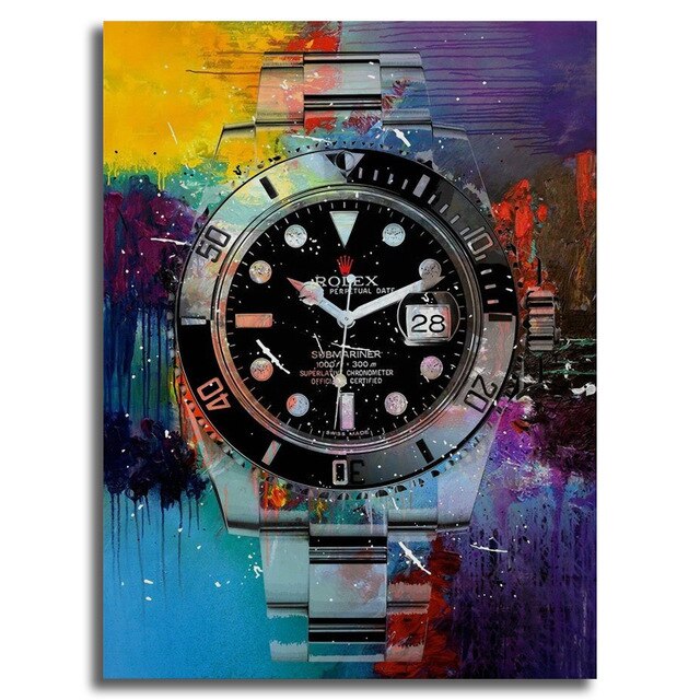 ChandelierDecor - Colorful Abstract Watch Canvas Painting for Home Decor