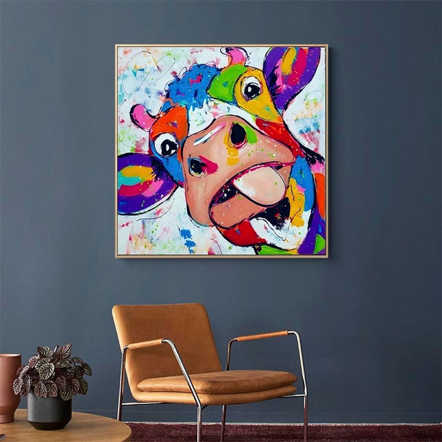 ChandelierDecor - Colourful Cow Head Canvas Wall Art