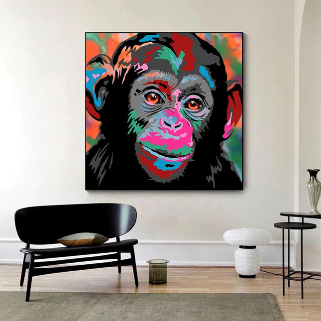 ChandelierDecor - Colourful Monkey Lion Canvas Wall Art