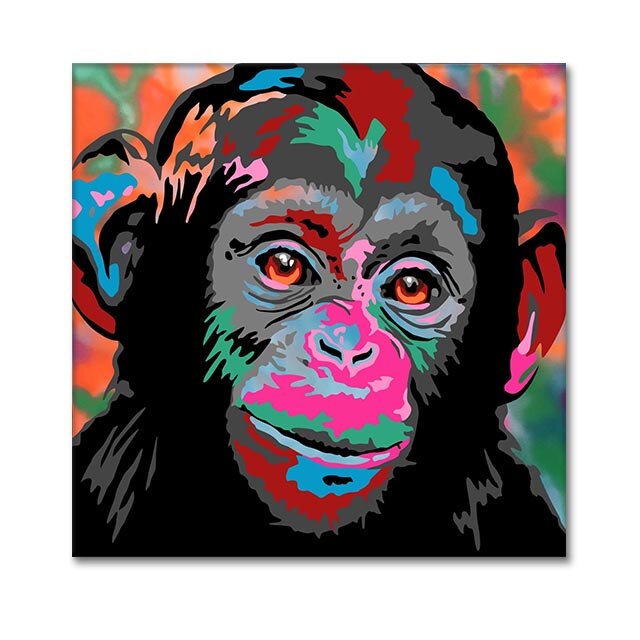 ChandelierDecor - Colourful Monkey Lion Canvas Wall Art