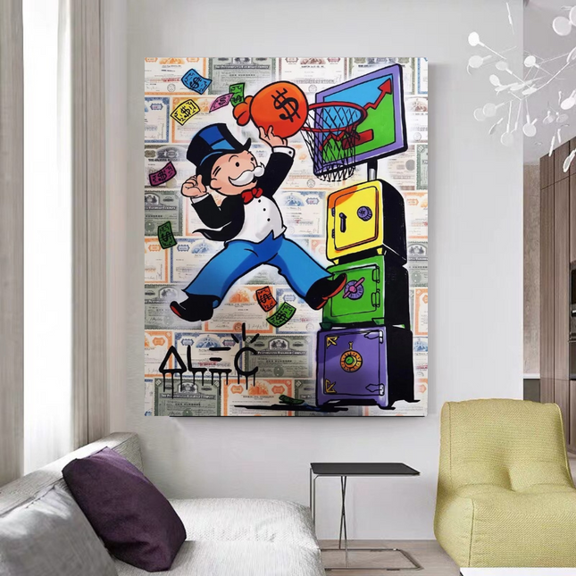 ChandelierDecor - Control Your Finances with Mr Monopoly Canvas Wall Art