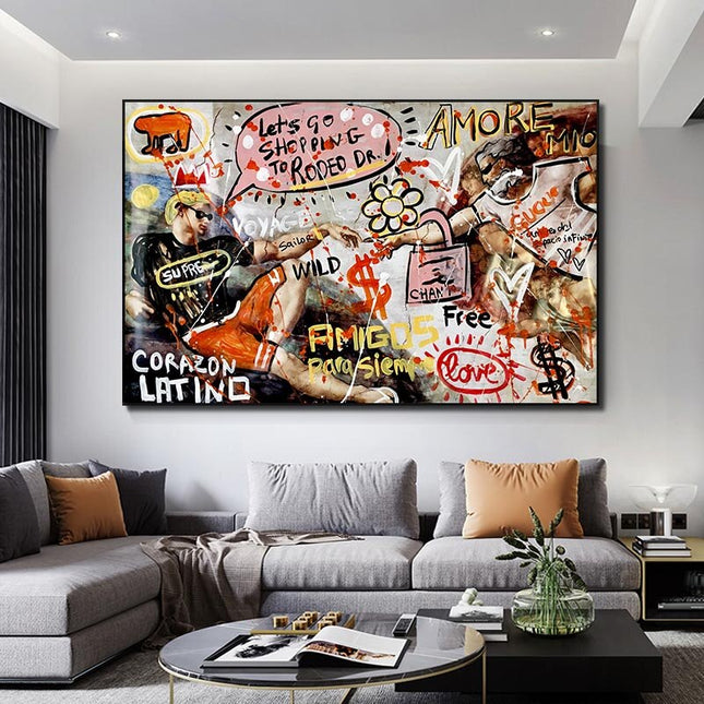ChandelierDecor - Creation Of Adam Canvas Wall Art