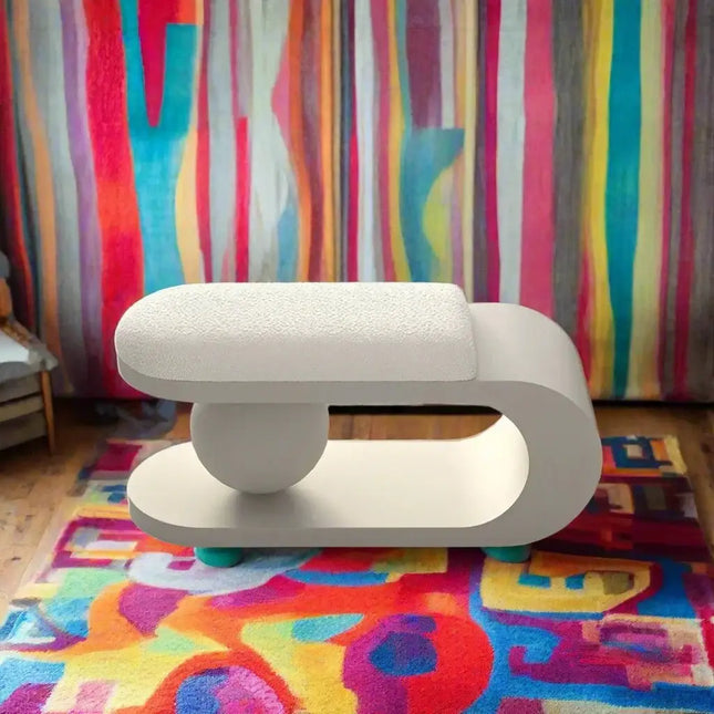 ChandelierDecor - Curve Ball Shoe Changing Stool – Lamb Wool Cushion