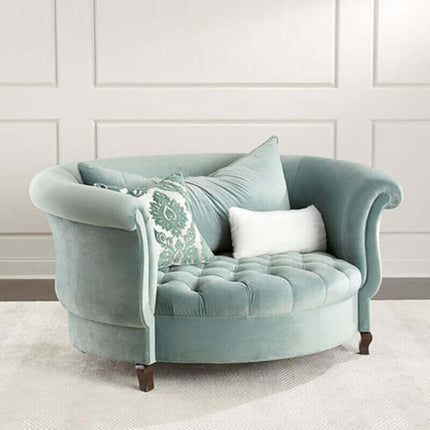 ChandelierDecor-Custom Size Chesterfield Sofa in Velvet - Classic Tufted Loveseat & Sofa Bed