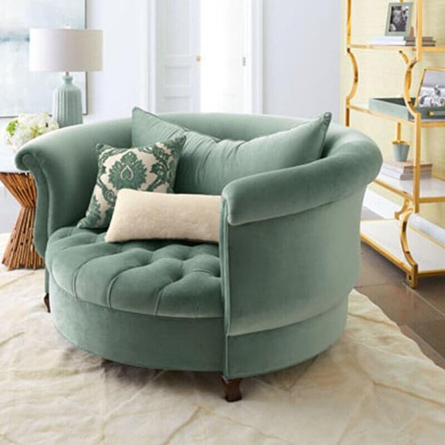 ChandelierDecor-Custom Size Chesterfield Sofa in Velvet - Classic Tufted Loveseat & Sofa Bed