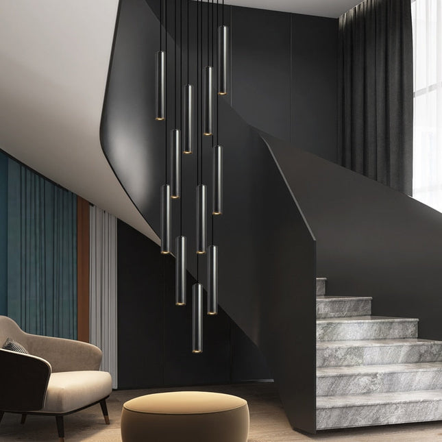 ChandelierDecor - Cylindrical Pendant Staircase Chandelier