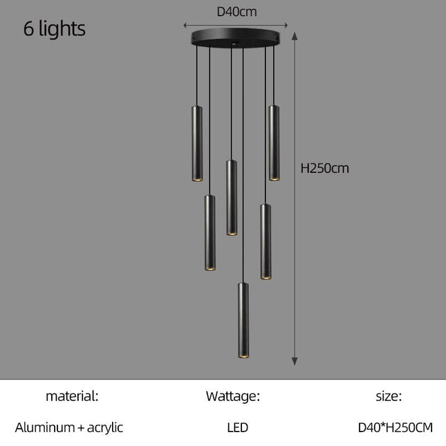 ChandelierDecor - Cylindrical Pendant Staircase Chandelier