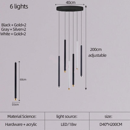 ChandelierDecor - Cylindrical Two Color LED Chandelier - Dazzling Illumination