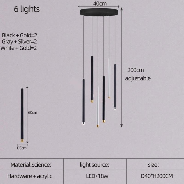 ChandelierDecor - Cylindrical Two Color LED Chandelier - Dazzling Illumination
