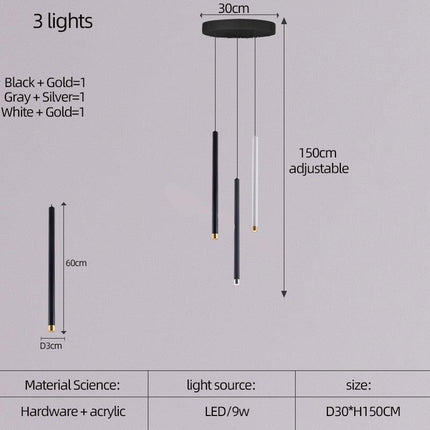 ChandelierDecor - Cylindrical Two Color LED Chandelier - Dazzling Illumination
