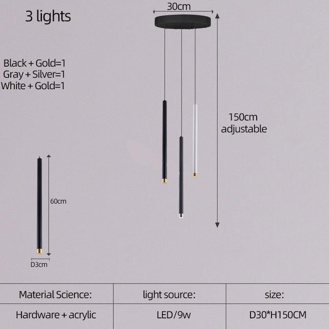 ChandelierDecor - Cylindrical Two Color LED Chandelier - Dazzling Illumination