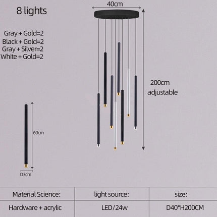 ChandelierDecor - Cylindrical Two Color LED Chandelier - Dazzling Illumination