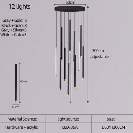 ChandelierDecor - Cylindrical Two Color LED Chandelier - Dazzling Illumination