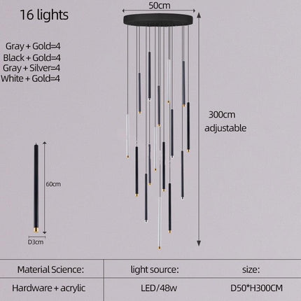 ChandelierDecor - Cylindrical Two Color LED Chandelier - Dazzling Illumination