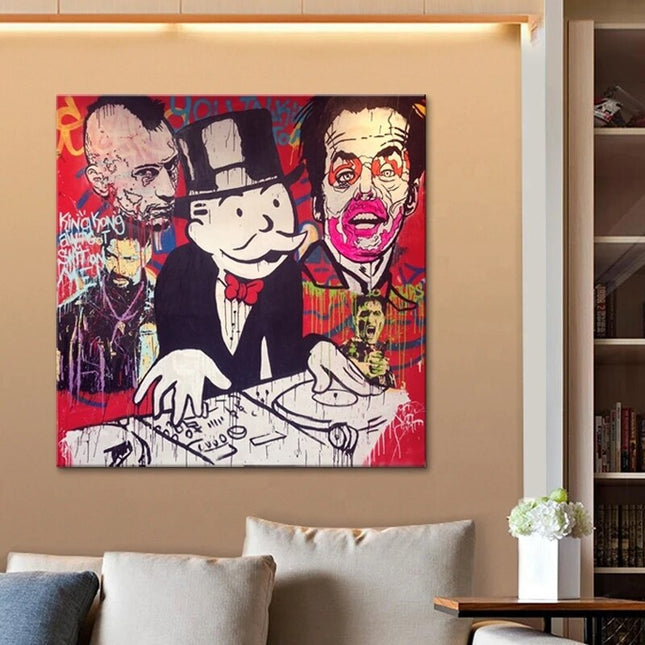 ChandelierDecor - DJ Music: Get the Ultimate Mr Monopoly Canvas Wall Art