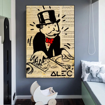 ChandelierDecor - DJ Rocks: Get Your Mr Monopoly Canvas Wall Art