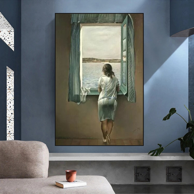 ChandelierDecor - Dali Surreal Canvas Wall Art - Young Woman at The Window