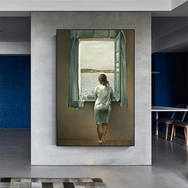 ChandelierDecor - Dali Surreal Canvas Wall Art - Young Woman at The Window