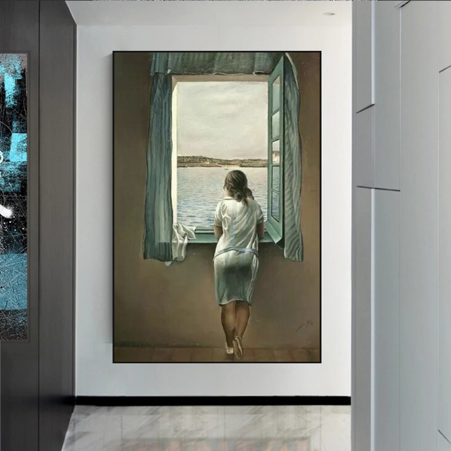 ChandelierDecor - Dali Surreal Canvas Wall Art - Young Woman at The Window