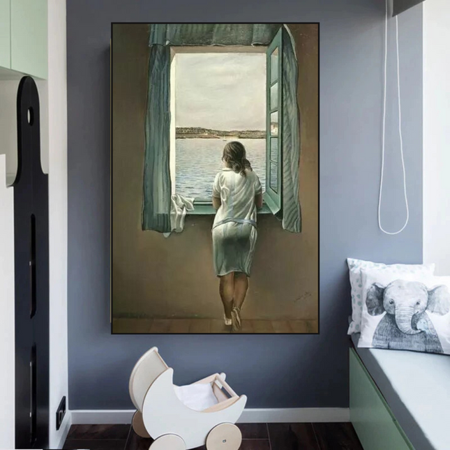 ChandelierDecor - Dali Surreal Canvas Wall Art - Young Woman at The Window
