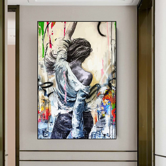 ChandelierDecor - Dancing Girl Street Canvas Wall Art - Unique Collection