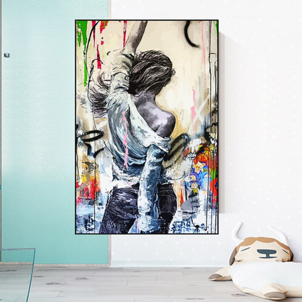 ChandelierDecor - Dancing Girl Street Canvas Wall Art - Unique Collection