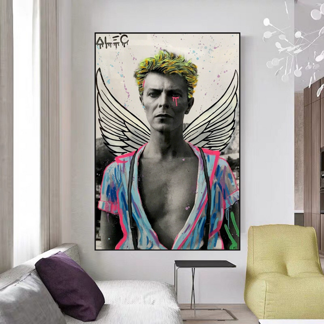 ChandelierDecor - David Bowie Angel Singer by Alec Canvas Wall Art